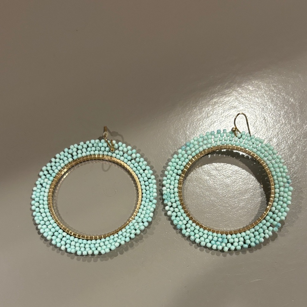 Elegant Beaded Hoop Earrings